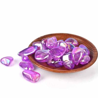 China Europe Pink Electroplate Quartz Polishing Tumbling Crystals Gravel Stones For Healing for sale