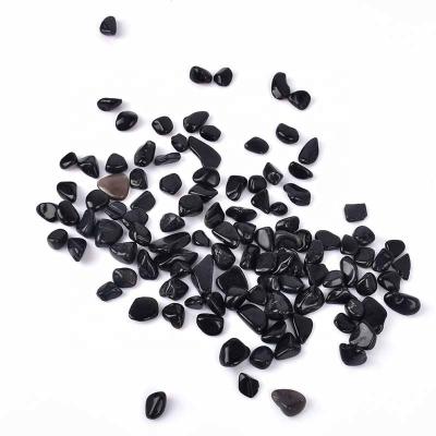 China Wholesale Natural Obsidian Crystal Gravel Healing Stone Black Quartz Crystal Chips from Europe for sale