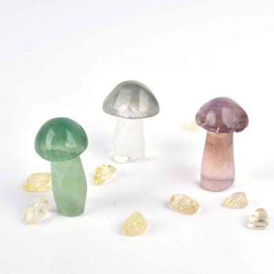 China Wholesale Europe Handmade Crystal Carving Natural Rose Stone Month Crystal Mushroom Carving Mineral Healing Plate zu verkaufen