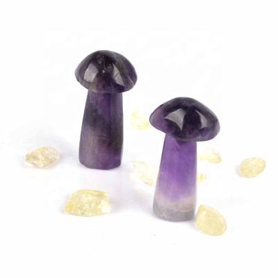 China Wholesale Crystal Mushroom Carving Natural Dreamy Crystal Carving Family Decoration purple from Europe zu verkaufen