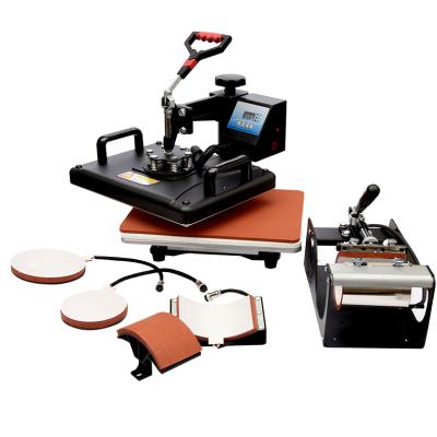 China Hotels 5 in 1 Swing Awying Combo Heat Press Machine T-shirt Mug Cap Plate Multifunctional Heat Transfer Sublimation Printing Machine for sale