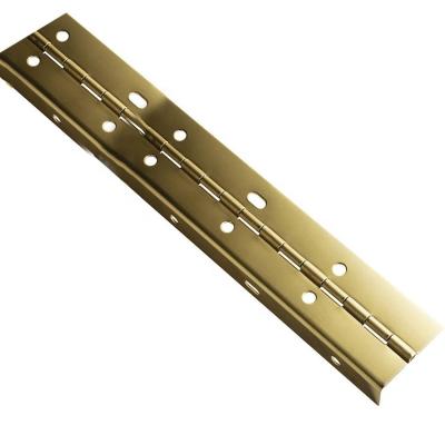 China Manufacturer Custom Brass Plating Part Wrapped Gold Slotted Piano Hinge Snap Brass Plated Hinges for sale