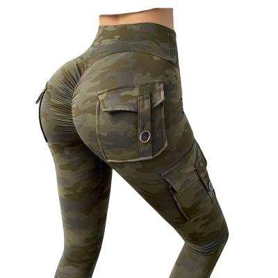 China 2020 Newest Design High Quality Camouflage Pocket Antibacterial Yoga Pants for sale