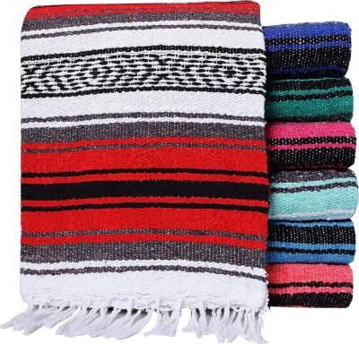 China Fitness & Yoga Exercises High Density Colorful Cotton Yoga Towel Mexican Gym Yoga Blankets for sale