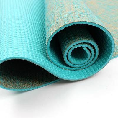 China Soft Natural PVC Jute Yoga Mat Like Stepping On Cotton PVC Jute Yoga Mat for sale