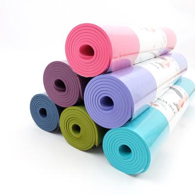 China Eco-Friendly Design Foldable Anti-slip Custom Travel Band Logo Tape Cheap Yoga Mat for sale