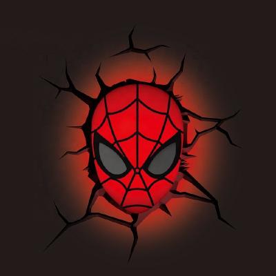 China Modern Decorative Creative Marvel Mini Spider-Man Heroes Expedition Face 3D Novelty Wall Lamp Night Light For Christmas Gift for sale