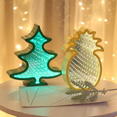 China Romantic Popular Led Mirror Tunnel Lamp Modeling Creative Christmas Decoration Lamp Night Light for sale