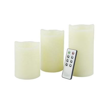 China Modern Christmas hot-selling paraffin oblique fiber optic LED candle set, remote control electronic candle light three-piece set for sale