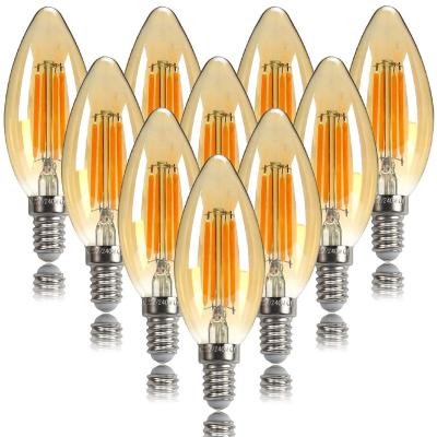 China Home 10 Sets of C35 Led Small Bulb E14 Bubble Small Screw Mouth Antique Candle Lamp Crystal Pendent Led Filament Lamp for sale