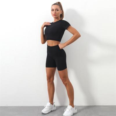 China Wholesale Breathable Ladies Gym Suit Tight Hip Curving Quick Dry Sportswear Logo Seamless Fitness Yoga Set Custom Made For Women for sale