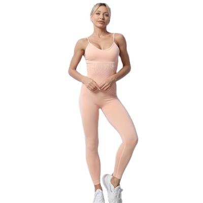 China Wholesale Size Sexy Ladies Slim Fitness Yoga Overalls Breathable One Piece GYM Sports Seamless Women's High Jumpsuit for sale