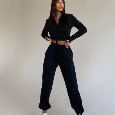 China Newest Wear Private Label Custom Sportswear Sweatsuit Breathable Two Piece Jogging Slim Fit Fashion Women's Tracksuits for sale