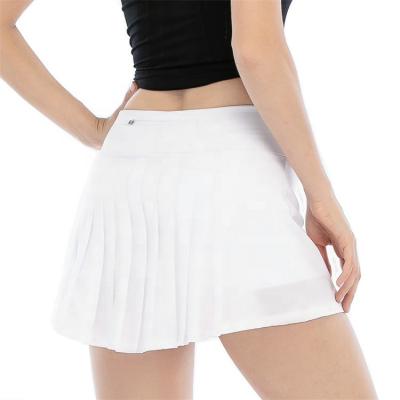 China SKIRTS Women Running Student Pleated Fitness Yoga Shorts Edge Quick-Dry Double-Layer Lightweight Anti Tennis Skirt With Pocket Tennis Wear for sale