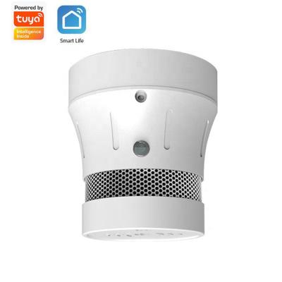 China Mini Wireless Tuya Smart Fire Smoke Detector WIFI Smoke Detector Remote Control Detector for sale