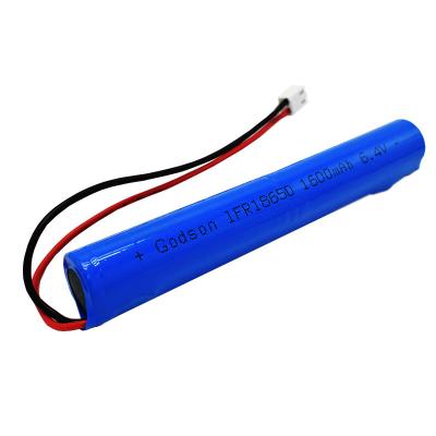 China Zylinderförmige Notausgang-Licht-Batterien LiFePO4 IFR18650 1600mAh 6.4V zu verkaufen