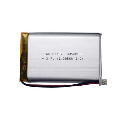 China Sicherheit Li-Ion-Polymer-Batterie 804670 3350mAh 3,7V Anschluss mit PCM zu verkaufen