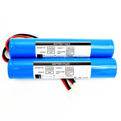 China LiFePO4-batterijpakket 2x26650 3000mAh 6.4V sticktype (connector JST VH-2P, UL1015 18#, de lengte van de draad is 150 mm) Te koop