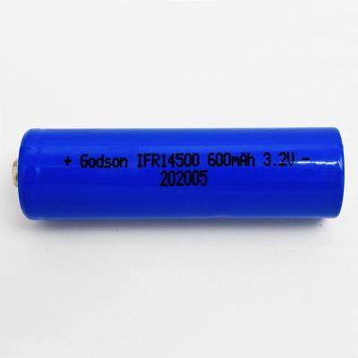 China 14500 600mAh 3.2V LiFePO4 Battery For Emergency Lights & Exit Signs Te koop