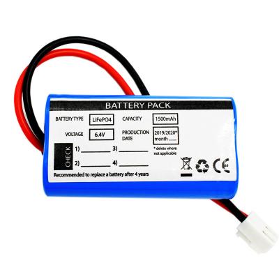 China Emergency Solar Lighting Use Side By Side Type LiFePO4 Batteries 1500mAh 6.4 Volt en venta