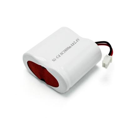 China Noodverlichtingsbatterij Ni-Cd-batterij SC1800mAh 2.4V 4.32Wh Side By Side Type Te koop