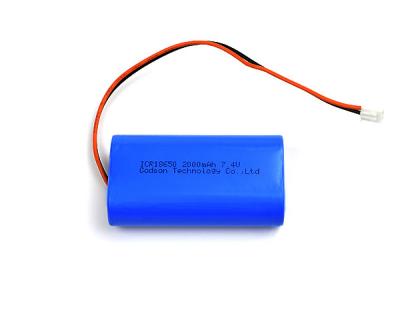 China chaqueta de PVC de 2000mah 7,4 V Li Ion Battery Icr 18650 para el alumbrado de seguridad en venta