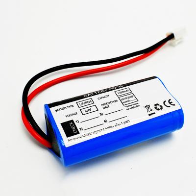 China Batería de litio recargable de emergencia de 18650 LiFePO4 6.4V 1500MAh Baterías en venta