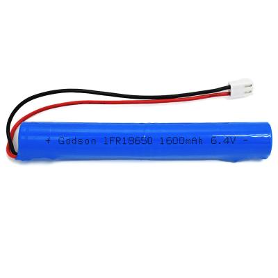 China 1600mAh 18650 LiFePO4 verpackt 6.4V Notbeleuchtungs-Batterie zu verkaufen