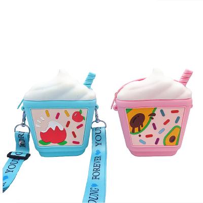 China Hot Fashion Silicone Ice Cream Wallet Summer Sale Coin Holder Case Silicone Coin Clip Cute Children's Christmas Gifts for sale