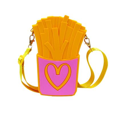 China 2022 novel hot seller boy fries cross-body bag cartoon cross-body shoulder bag custom multifunctional cute sling pocket kids bag for sale