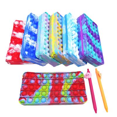 China Fashionable Students Fasion Female Purse Silicone Multi Color Female Pencil Case Cosmetic Bag for sale