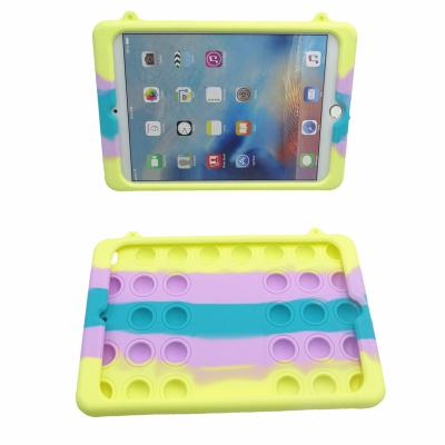 China Popular Rainbow Protective Tablet Covers Sleeve For Kids Wiggle Reliver Stress Silicone Bubble Tablet Case for sale