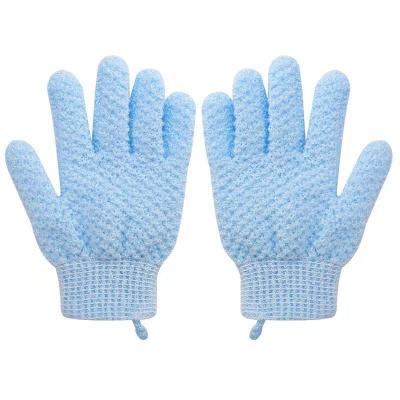 China EXFOLIATING Bath Gloves five-finger household scrub bath towel bath gloves artifact men and women exfoliating gloves for sale