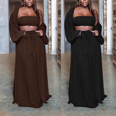 China Wholesale new style anti-static two-piece skirt set plus size casual two-piece women 2021 set solid color for sale