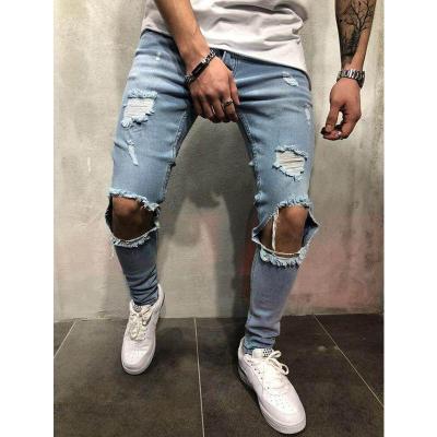 China Europea Sustainable Men's Patch Jeans 2021 High Wist Tapered Wrinkle Fashion Denim Pants for sale