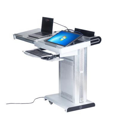 China Intelligent Classroom Presentation Podium With Microphone And Display for sale