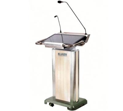 China Multimedia Presentation Electric Adjustable Table Lectern Conference Room Height Aluminum Podium for sale