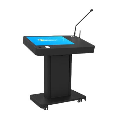 China Modern Height IOT Wireless Control and Mobile Phone Charging Conference Adjustable Podium Lectern for sale