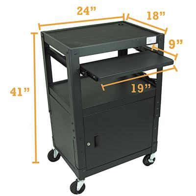 China With port portable charging audiovisual cart with wheels for printer, projector, TV, laptop; Computer filling trolley for sale