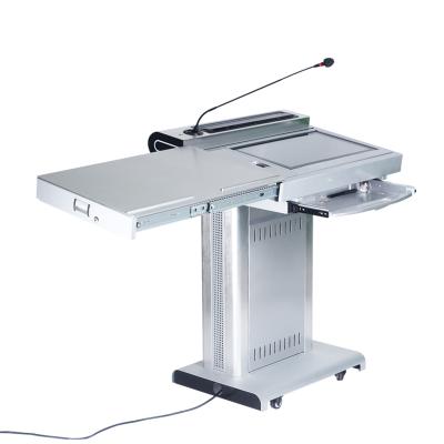 China Lectern Aluminum Wood Podium Metal Audio Visual Lectern for sale