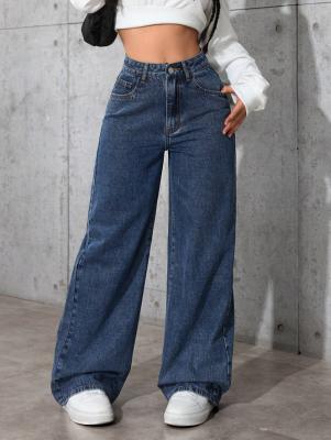 China Nostalgie donkerblauwe slouchy jeans voor vrouwen Te koop