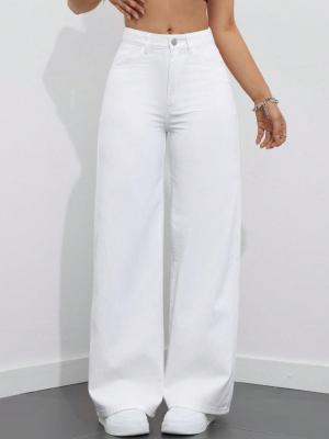 China White casual wide-leg jeans for sale