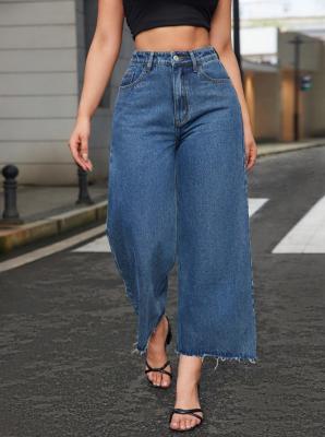 Cina Vintage jeans a gambe larghe a nove punti blu medio scuro in vendita