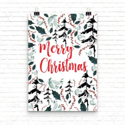 China Modern Merry Christmas Sign Prints Wall Art Canvas Gift for Christmas Eve Home Decor Christmas Decoration Items for sale