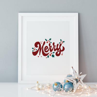 China Modern Merry Christmas Holiday Prints Wall Art Canvas Gift for Christmas Eve Home Decor Christmas Decoration Items for sale