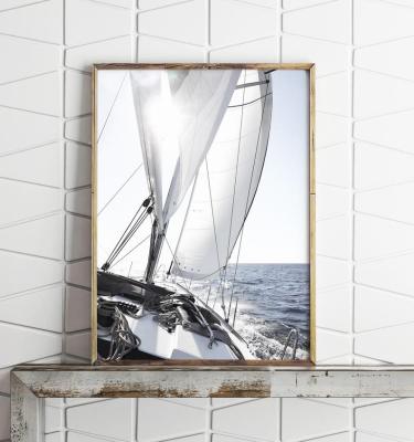 China Modern Art Bedroom Sports Picture Sailboat Print Sailing Poster Wall Art For Beach Bedroom Home Decor for sale