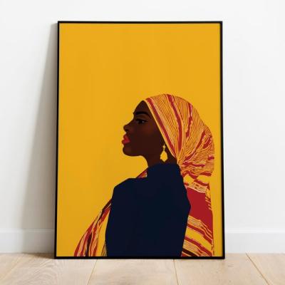 China Abstract African Woman Painting Modern Wall Art For Living Room Decoration Color Woman Poster for sale