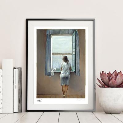 China Abstract Figure at Window Salvador Dali Poster Exhibition Wall Art 1988 for Home Decor Living Room Cafe Bar Decoration for sale