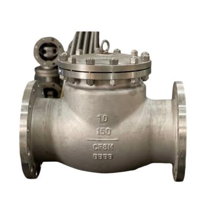 China Stainless Steel DN200 8 inch Two Way PN16 Double Flange Type Non-Return Swing Check Valve for sale