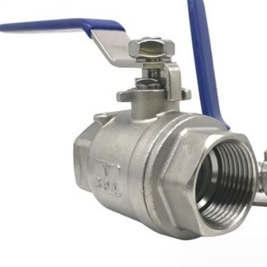 China General Steel Handle with Locking Internal Thread BSP NPT 2PC Ball Valve SS304 316 for sale